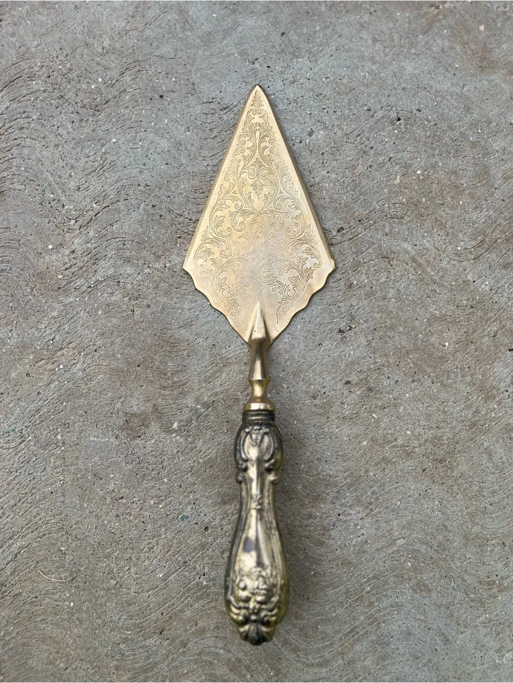 VINTAGE | Raimond Sterling Silver Handle Gold Plated Cake Serving Knife
